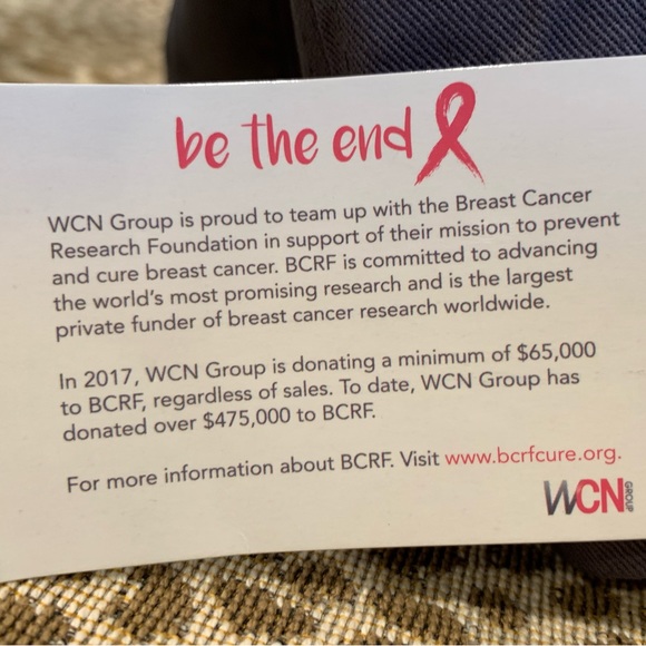 NWT Support The Cure Gray Baseball Hat/Cap~Pink Ribbon~Breast Cancer Awareness - Picture 12 of 13